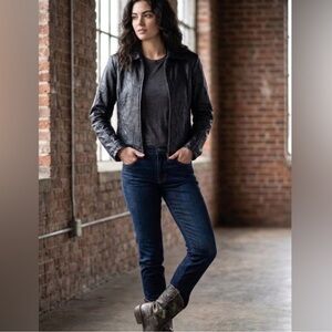 Genuine Leather patchwork Jacket PTP 19.5”